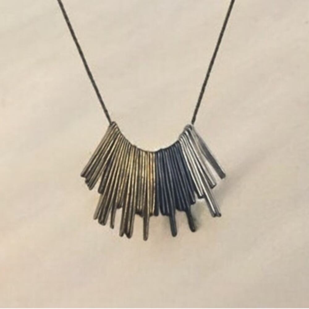 Silpada Vintage Let's Hang Out Sterling Silver & Brass Fringe Necklace